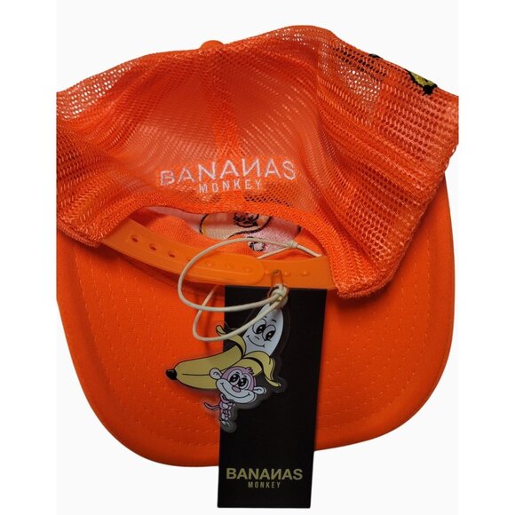 Bananas Monkey Orange Trucker Hat With Embroidered Banana Design - NWT - Picture 4 of 5
